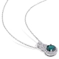 thumbnail image 3 of Everly Women's Created White Sapphire and Created Emerald Teardrop Halo Pendant with Chain, 3 of 9