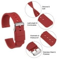 thumbnail image 6 of Uxcell Silicone Watch Band 20mm Soft Rubber Watch Strap with Stainless Steel Buckle for Men Women, Dark Red, 6 of 7