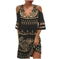 thumbnail image 1 of Birdeem Robe d'Été Imprimée à Col en V pour Femmes, Décontractée, Ample, Manches Courtes, 1 of 7