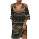 thumbnail image 2 of Puntoco Vestido De Manga Corta Con Cuello En V, Vestido De Manga Corta Suelto Casual Estampado De Verano Con Cuello En V Para Mujer Marrón Xl, 2 of 6