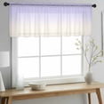 thumbnail image 2 of Ombre White Valance Curtains for Kitchen/Living Room/Bathroom/Bedroom Window, Rod Pocket Small Topper Half Short Window Curtains Voile Sheer Scarf, Romatic Purple Art 60"x18", 2 of 8
