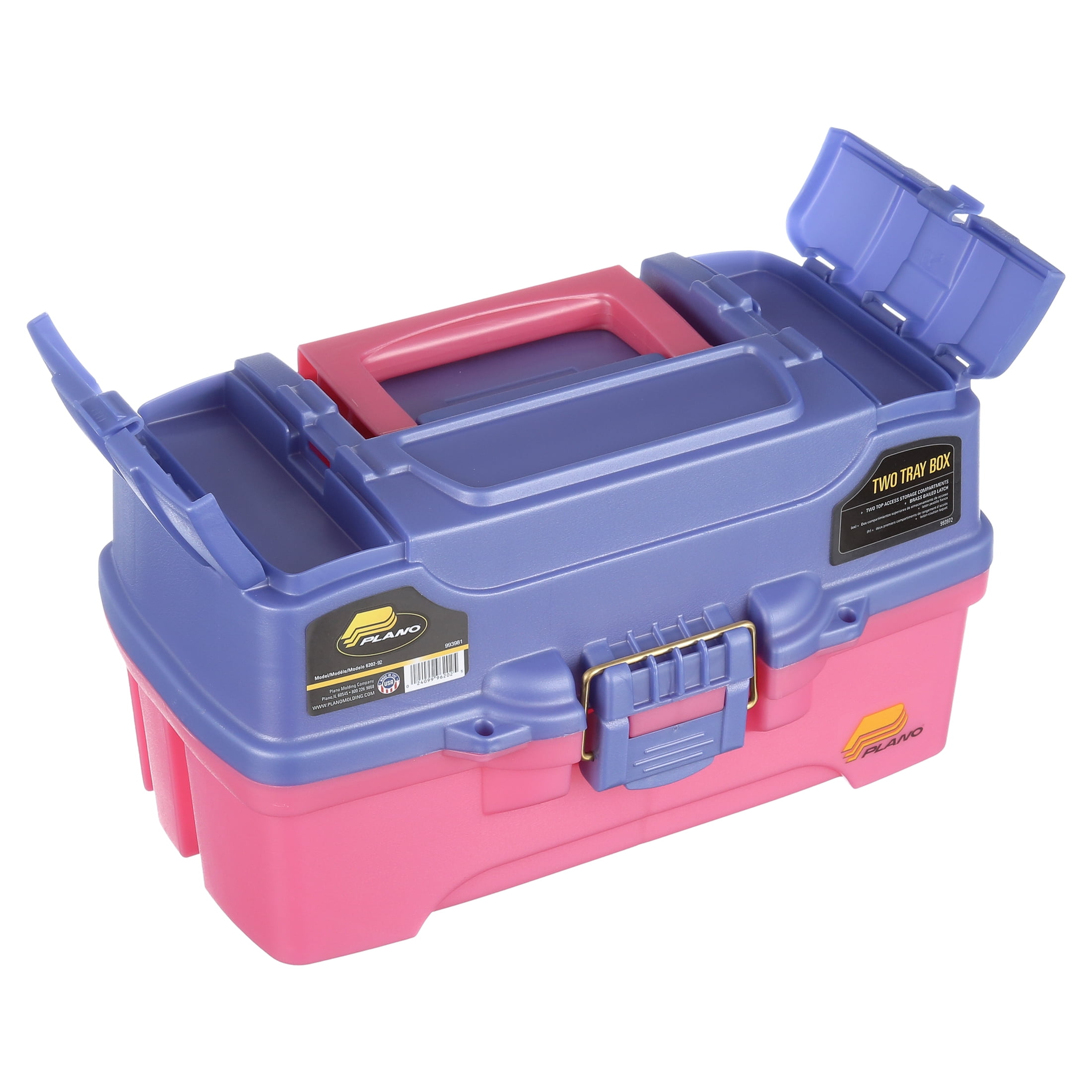 Plano Two Tray Fishing Tackle Box - Model: 6202-92 - Pink/Periwinkle 