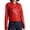 Red, variant on Ruimatai Women's Faux Leather Jacket Short Cropped Biker Motorcycle Style with Notched Lapel Asymmetrical Zipper Zippered Pockets Black Polyester Outerwear