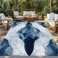 thumbnail image 3 of Fsddascl Blue White Abstract Marble Outdoor Rug for Patio/Deck/Porch, Non-Slip Large Area Rug 4 x 6 Ft, Minimalist Artwork Indoor Outdoor Rugs Washable Area Rugs, Reversible Camping Rug Carpet, 3 of 5