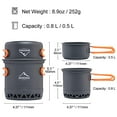 thumbnail image 3 of widesea Camping Cookware Outdoor Pot Pan Cooking Equipment Heat Exchange Design for Hiking Backpacking, 3 of 5