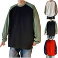 thumbnail image 3 of Chiccall Mens Corduroy Sweatshirts Oversized Crewneck Raglan Long Sleeve Sweat Shirts Fashion Casual Athletic Colorblock Pullover for Men, 3 of 3
