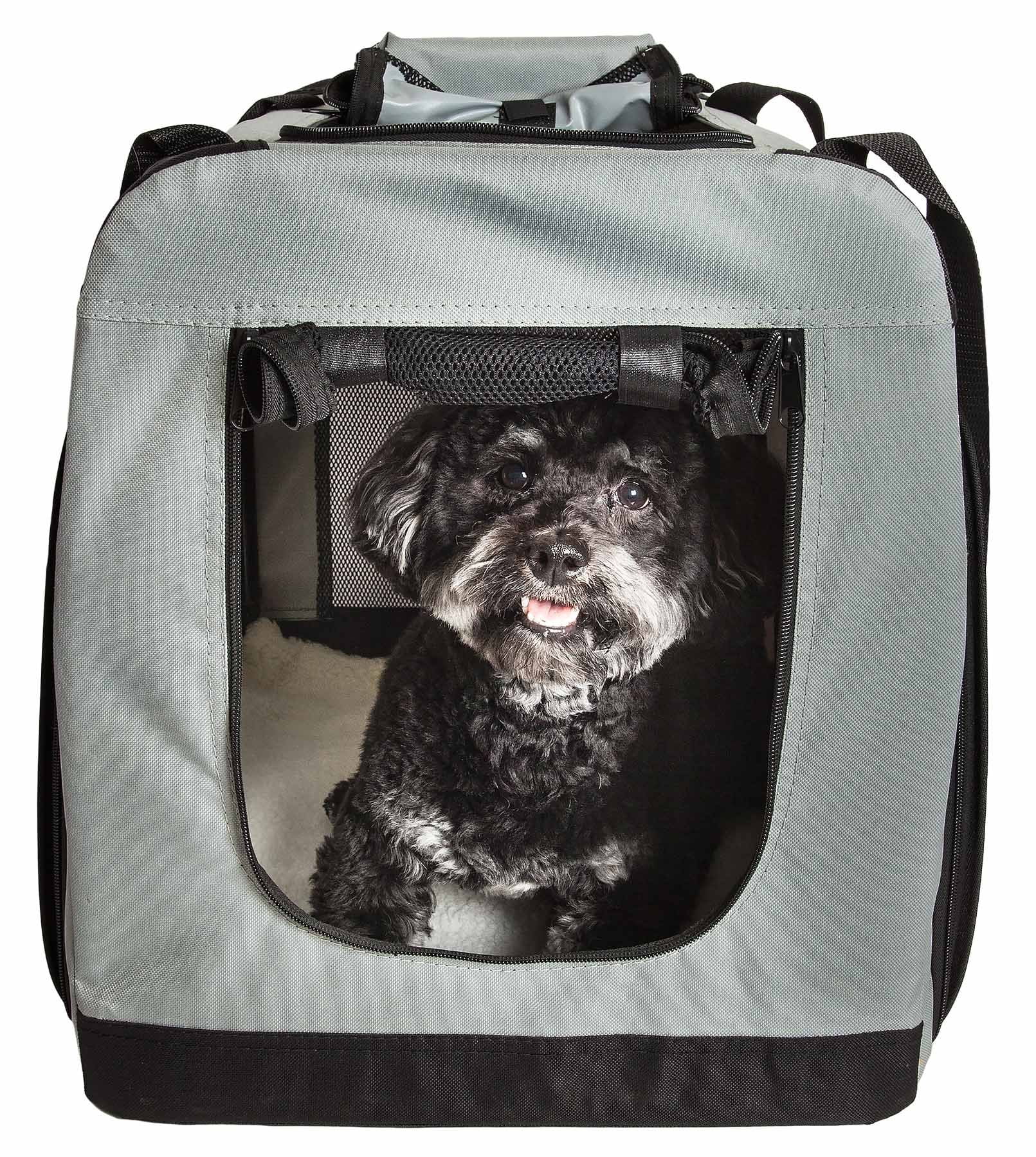 Pet Life ® 'Hounda Accordion' Metal Framed Soft-Folding Collapsible Dual-Sided Expandable Pet Dog Crate