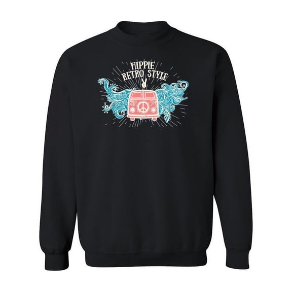 Hippie Retro Syle Peace Car Sweatshirt Women -Image by Shutterstock, Female XX-Large