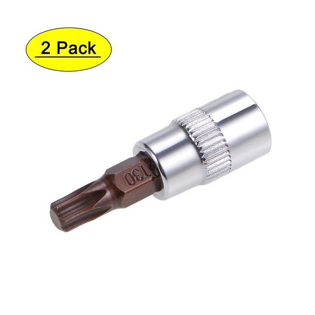 Unique Bargains 1/4-Inch Drive Bit Sockets Torx T30 S2 Steel 38mm Length 2 Pcs