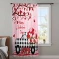 thumbnail image 3 of Valentine's Day Semi Sheer Curtains Drapes for Living Room,Bedroom,French Doors Window 63 Inches Long,Ombre Pink Love Tree Truck Roses Plaid Rod Pocket Chiffon Curtain Drapery Voile Draperies Panel, 3 of 8