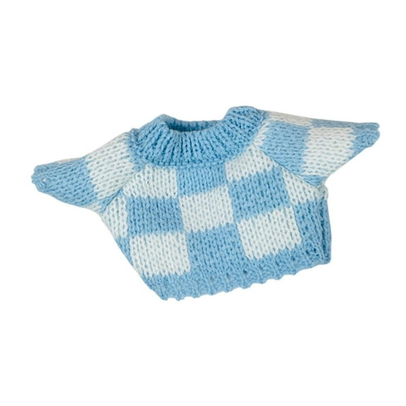 yotijay Doll Clothes for 20cm Dolls DIY Birthday Gift Dress up Cute Knitted Clothing Blue White