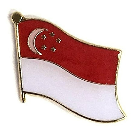 - PACK of 3 Singapore Single Flag Lapel Pins, Singaporean Pin Badge
