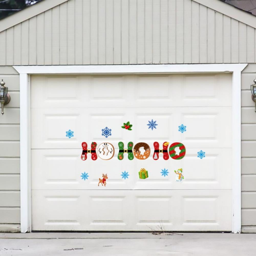 Jlong Christmas Garage Decoration Stickers Happy Holidays Merry