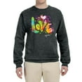 thumbnail image 2 of Wild Bobby, Colorful Rainbow Paint Love Streetwear Unisex Crewneck Graphic Sweatshirt, Heather Black, 3XL, 2 of 3