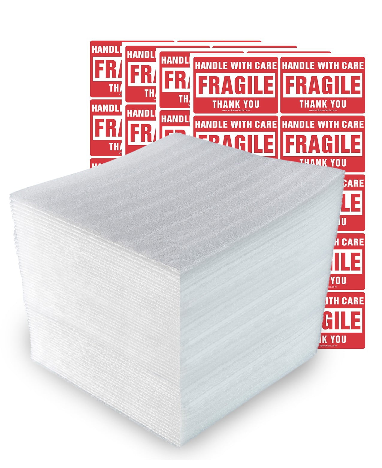 100-Pack Dishes for Moving Shipping Packing & Storing with 40pcs of Fragile Labels Foam Wrap Sheets Protect Glasses China enKo 12 x 12 
