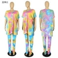 thumbnail image 3 of 2 Piece Outfit For Women Long Sleeve Tunic Top Gradient Workout Sets, 3 of 4