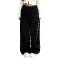 thumbnail image 2 of Ninixx Womens Wide Leg Pants Thick Fleece Lined Warm Winter Trousers with Elastic Waist Cozy Loungewear, 2 of 5