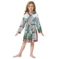 thumbnail image 6 of FORMRS Niños Bathrobe Unisex Hooded Robe Soft Plush Pajamas Sleepwear, Size 7-9T, Pink Door, 6 of 7