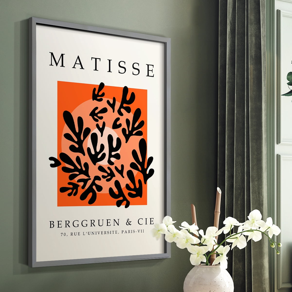 Matisse CCCXXIV in Gray Solid Wood 22 x 28 Framed Print