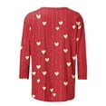 thumbnail image 4 of Vetsdori Womens 3/4 Sleeve Tops Summer Valentine Blouses Holiday Gifts for Girlfriend Plus Size Graphic,Crew Neck Trendy Shirts for Junior Cute, 4 of 5