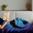 thumbnail image 3 of Mermaid Soft Flannel Fleece Throw Blanket, Silhouette of Aquatic Girl on Moon Sky Background Fictional Print, Cozy Plush for Indoor and Outdoor Use, 70" x 90", Purple Black, by Ambesonne, 3 of 5