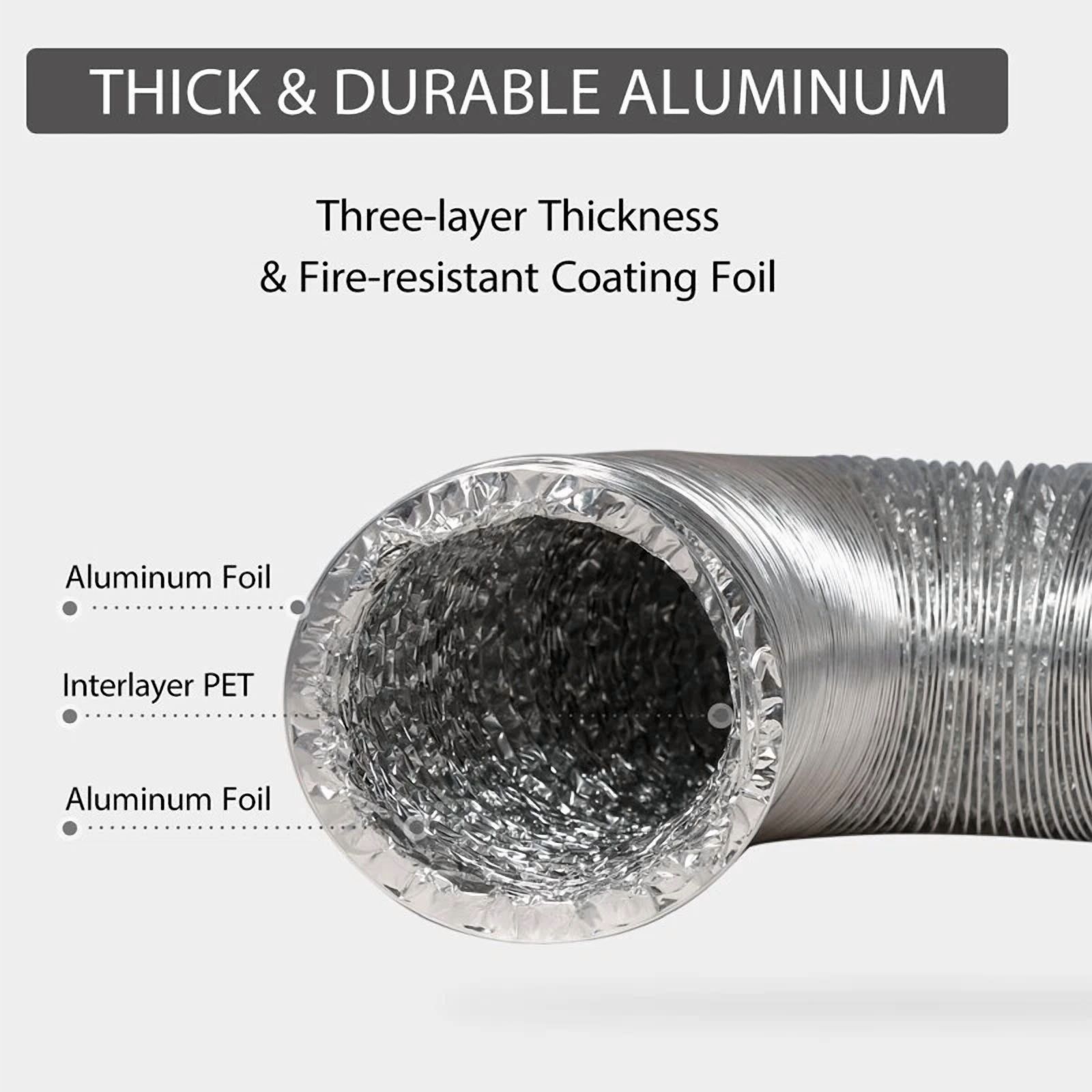 CRESTIN- Flexible 4 Inch 8 Feet Aluminum Ducting Dryer Vent Hose For Hvac Exhaust