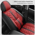 thumbnail image 4 of Full Set Car Seat Covers Compatible with Honda Ridgeline 2006-2014 Faux Leather Seat Cushion 2 Rows 5 Seats Waterproof Anti-Slip Automotive Interior Accessories (Black&Red), 4 of 8