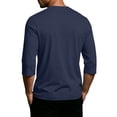 thumbnail image 5 of Trgacdwlo Mens Big and Tall 3/4 Sleeve Shirts Crew Neck Mens Baseball Shirts Summer Fall Big and Tall Plain Cotton Shirts Men Navy M, 5 of 6