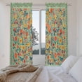 thumbnail image 3 of Boho Green Flowers Kitchen Curtain for Berdoom Living Room Cafe 72 Inch Length, Spring Abstract Watercolor Floral Leaf Tiers Curtains Light Filtering Drapes Window Treatment 2 Panels 52"Wx72"L, 3 of 8