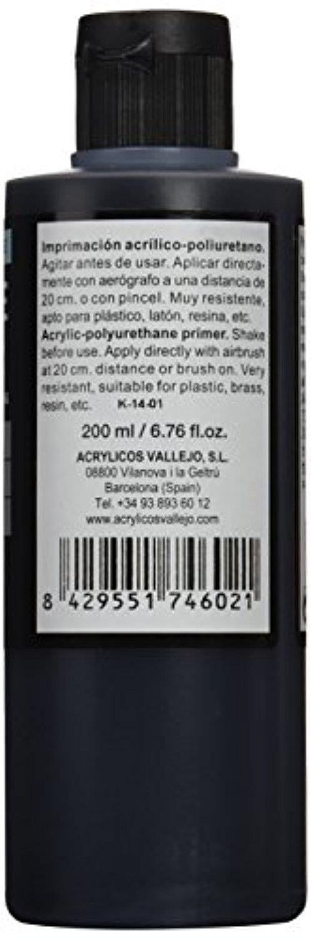 Vallejo Black Primer Acry-Poly 200ml Paint 