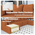 thumbnail image 3 of 130" Cloud Couch, Orange Modern Sectional Couch for Living Room, U-Shaped Sofa with Chaise Lounge, Striped Corduroy Upholstery, 4-Seater, Pillow Back, 3 of 9