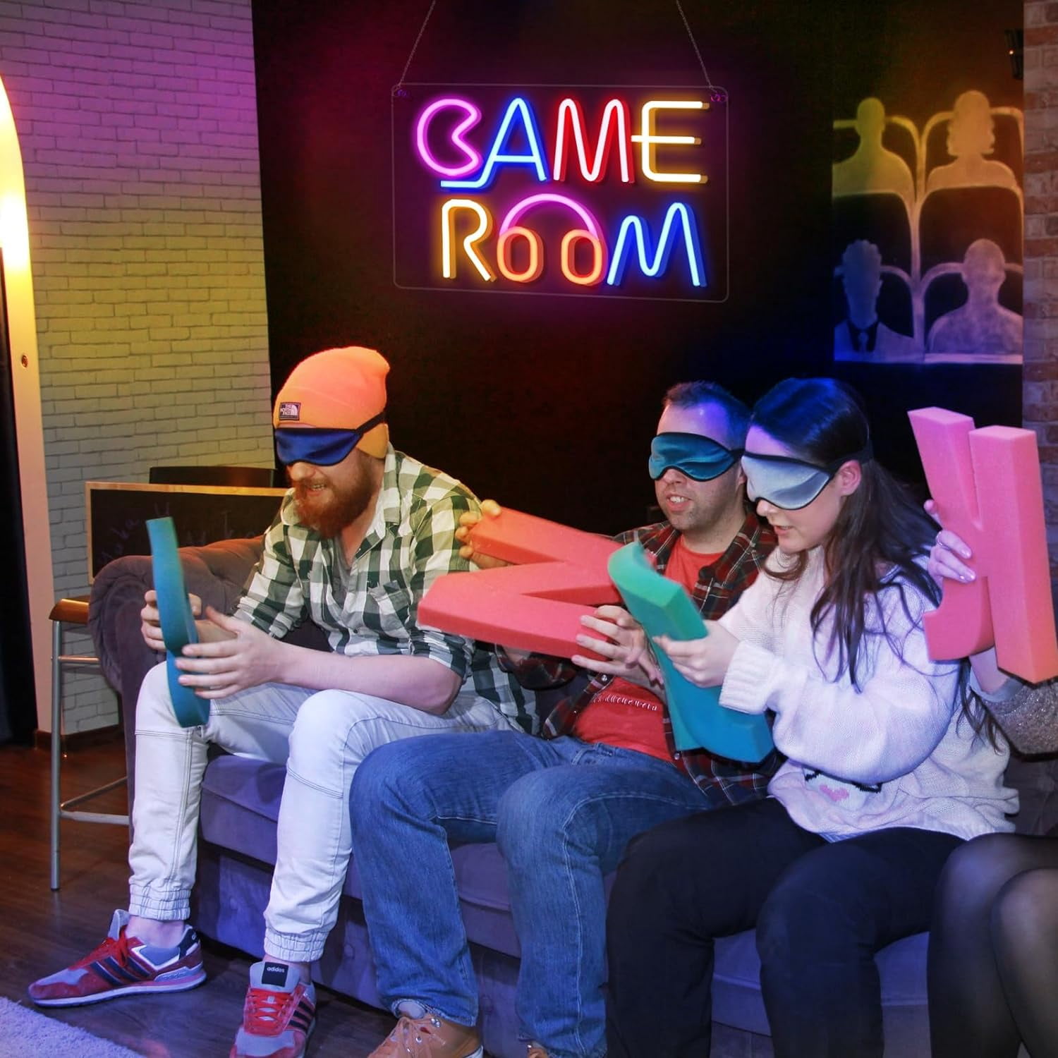 Lapalife Game Room LED Neon Signs for Wall Decor, 15.7"x 9.8" LED Light Sign Dimmable with On/Off Switch USB Powered for Bedroom Gaming Room Party Bar Club Decor