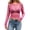 Pink, variant on Women's Sheer Mesh Long Sleeve See Through Crop Top, Sexy Sparkle Layering Tee with Mock Neck, Going Out Night Club Blouse for Summer Black L
