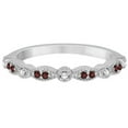 thumbnail image 4 of Marquise and Dot Garnet and Diamond Wedding Band 14k White Gold 0.25ct, 4 of 6