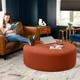 thumbnail image 3 of Jaxx Candler Round Coffee Table Ottoman, Oversized, 44-Inch, Boucle Terra Cotta, 3 of 8