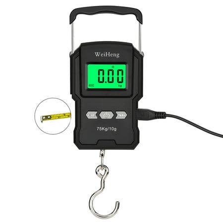 

Weiheng A27L/A27L-B (Optional) 75Kg/10G Rechargable Lcd Display Screen With Tapes Length Measure Function Electronic Hook Scale High Precisions Five Units Switch With Backlight