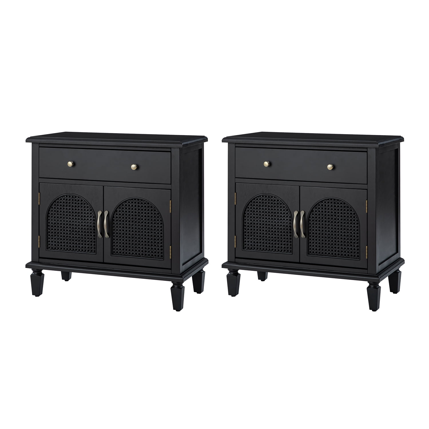 27" Tall Traditional End Table with Charging Station Adjustable Shelf Side Table Apartment Black