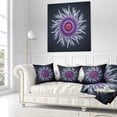 thumbnail image 3 of Designart Purple Abstract 3D Flower on Black - Flowers Throw Pillowwork - 18x18, 3 of 5