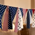 thumbnail image 4 of Lypsnake 4th of July Patriotic Fabric Ribbon Banner, Red White Blue Star Stripe Printed Cloth Triangle Tassel Strung Garland,Decor for 250th Anniversary Memorial Day Fireplace Porch Wall Party Layout, 4 of 7