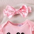 thumbnail image 5 of MEZZALL Newborn Baby Girl Clothes Outfits Rib Knit Bodysuit Romper Floral Pants Headband Hat Coing Hoe Outfit, 5 of 9