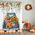 thumbnail image 2 of Pumpkin Truck Shower Curtains for Bathroom, Sunflower Leaves Waterproof Fabric Shower Curtain for Bathroom Bathtub Decoration, Machine Washable, 60"x72", 2 of 9