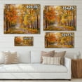 thumbnail image 4 of Designart 'Forest Full Of Fallen Leaves In Autumn Along River' Lake House Print on Natural Pine Wood, 4 of 5