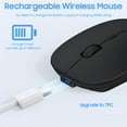 thumbnail image 3 of Bluetooth Mouse for Laptop/MacBook/iPad/Android PC,Rechargable Quiet Slim Wireless Mice Compatible with Windows/Linux/Tablet,Black, 3 of 4