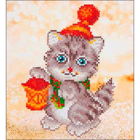 UPC: 4897073240633 | Diamond Dotz Diamond Embroidery Facet Art Kit 11 X11.75 -Christmas Kitten Glow