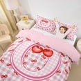 thumbnail image 3 of Catabedysis Pink Letter Print Bedding,Cute Bows Monogrammed O Duvet Cover Full For Girls,Pink Reversible,3pcs,1 Duvet Cover and 2 Pillowcases, 3 of 6