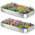 thumbnail image 1 of Gymax 2PCS Galvanized Raised Garden Bed Elevated Rectangle Plant Box 8 x 4 x 1FT, 1 of 9