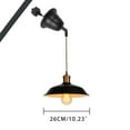 thumbnail image 3 of KAYYELAMP Copper E26 Base J-Typev Adjusted Cord Slope Position Roof Track Pendant Light Dia 10.2" Black Metal Lampshade Vintage Design Track Lamp for Loft Home Office(No Bulb, Track), 3 of 6