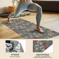 thumbnail image 4 of Gray Flower Skull Pattern Hot Yoga Mat Towel Non Slip for Hot Yoga - Quick-Drying Yoga Mat Cover with 4 Corner Pockets with Travel Bag - Hot Yoga Towel Non Slip Grip Moisture Wicking Sweat 70"x26", 4 of 6