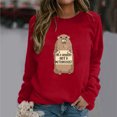 thumbnail image 3 of Gibobby Sudadera sin capucha y ocio Linda sudadera de marmota – Sudadera feliz del día de la marmota Sudadera cómoda para mujer para los amantes de la marmota (tipo 4)(Rojo, L), 3 of 4