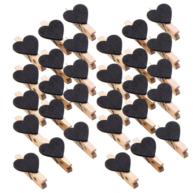 segolike 30Pcs Wooden Clothespins Mini Wooden Clips Photo Clips Craft Clips Craft Clips Black